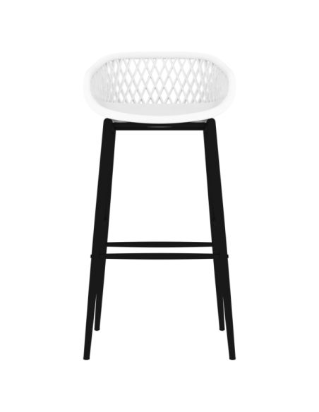 Table mange debout Scandinave avec 4 tabourets - Blanc - Bois et métal