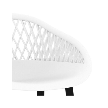 Table mange debout Scandinave avec 4 tabourets - Blanc - Bois et métal