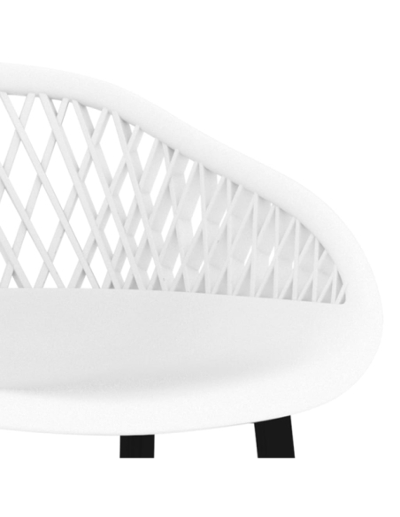 Table mange debout Scandinave avec 4 tabourets - Blanc - Bois et métal
