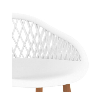 Table mange debout Scandinave avec 4 tabourets - Blanc - Bois et métal