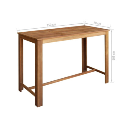 Table mange debout Bohème avec 6 tabourets Bois massif d'acacia