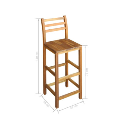 Table mange debout Bohème avec 6 tabourets Bois massif d'acacia