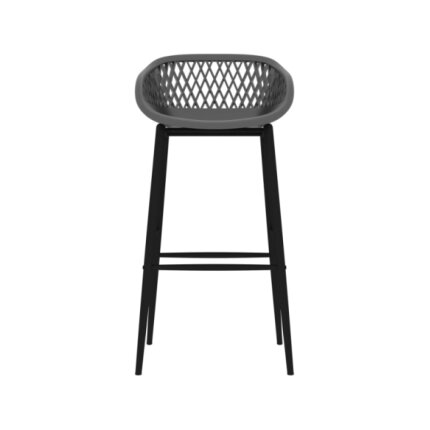 Table mange debout Scandinave avec 4 tabourets - Blanc et gris - Bois et métal