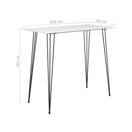 Table mange debout Scandinave avec 4 tabourets - Blanc et gris - Bois et métal
