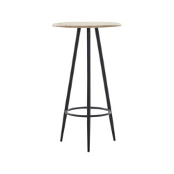 Table mange debout Industriel avec 2 tabourets - Chêne - Bois et pied en métal 2