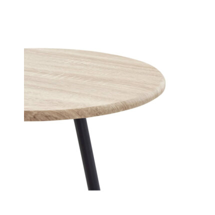 Table mange debout Industriel avec 2 tabourets - Chêne - Bois et pied en métal