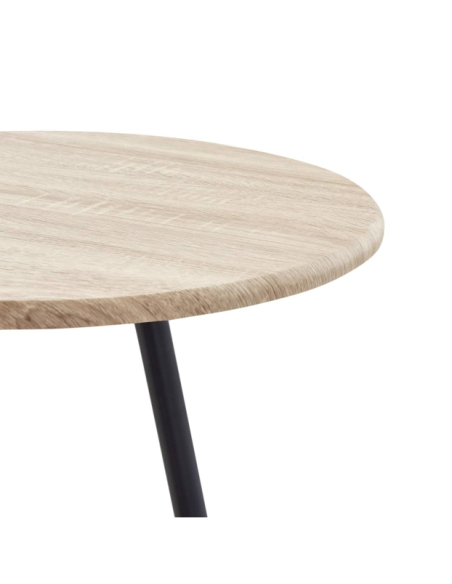 Table mange debout Industriel avec 2 tabourets - Chêne - Bois et pied en métal