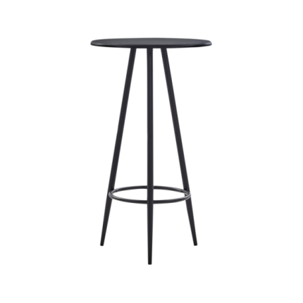 Table mange debout Industriel avec 2 tabourets - Noir - Bois et pied en métal