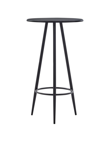 Table mange debout Industriel avec 2 tabourets - Noir - Bois et pied en métal