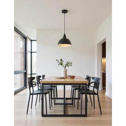 Ensemble Table mange debout Campagne avec 2 tabourets - Noir et gris - Bois & Acier 