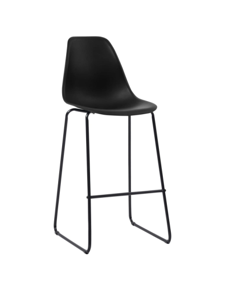 Table mange debout Industriel avec 2 tabourets - Noir - Bois et pied en métal