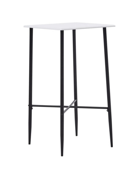 Table mange debout Industriel avec 2 tabourets - Blanc - Bois et pied en métal