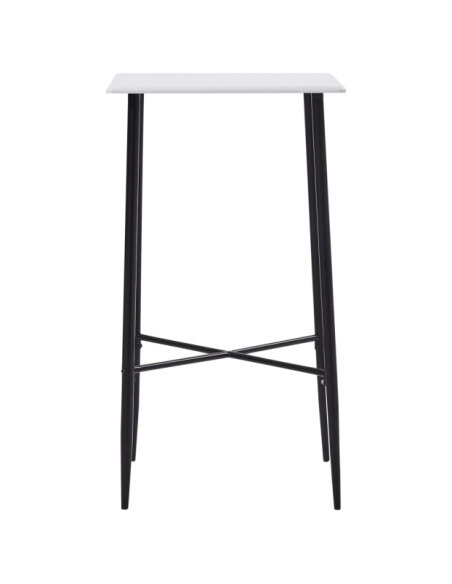 Table mange debout Industriel avec 2 tabourets - Blanc - Bois et pied en métal