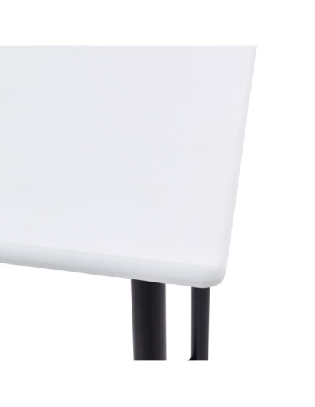 Table mange debout Industriel avec 2 tabourets - Blanc - Bois et pied en métal