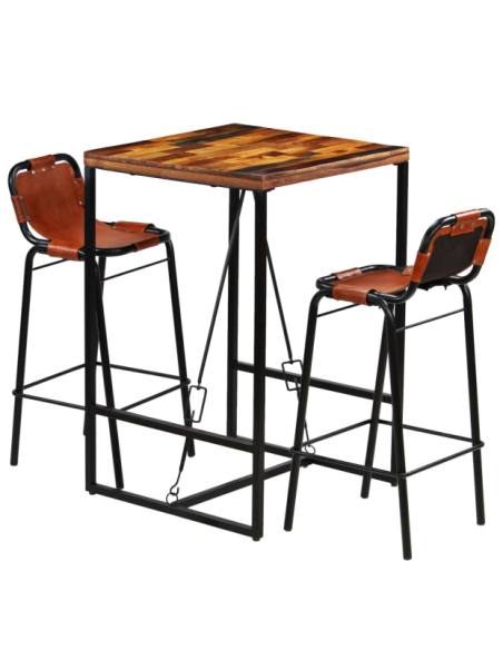 Table mange debout Industriel avec 2 tabourets 