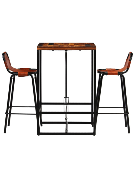 Table mange debout Industriel avec 2 tabourets 