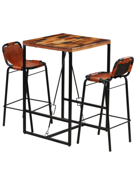 Table mange debout Industriel avec 2 tabourets 