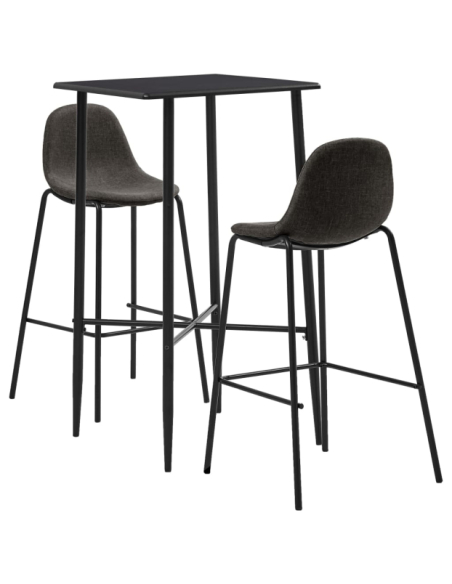 Table mange debout Industriel avec 2 tabourets - Noir - Bois et pied en métal