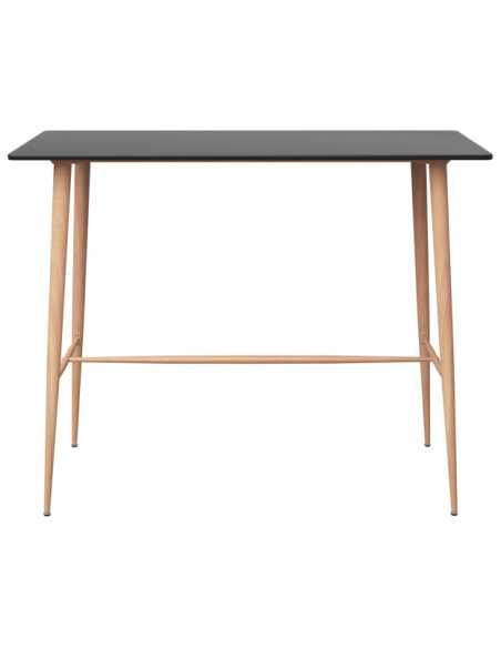 Table mange debout Scandinave avec 4 tabourets - Noir et gris - Bois et métal