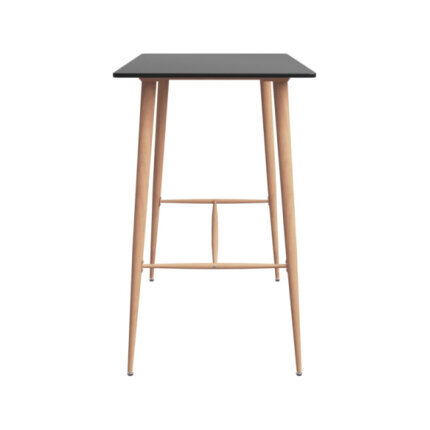 Table mange debout Scandinave avec 4 tabourets - Noir et gris - Bois et métal