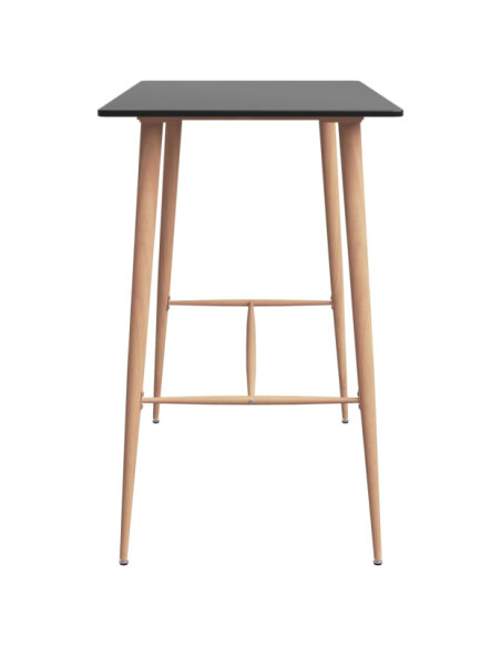 Table mange debout Scandinave avec 4 tabourets - Noir et gris - Bois et métal