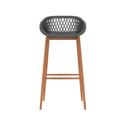 Table mange debout Scandinave avec 4 tabourets - Noir et gris - Bois et métal