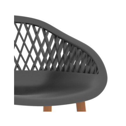 Table mange debout Scandinave avec 4 tabourets - Noir et gris - Bois et métal