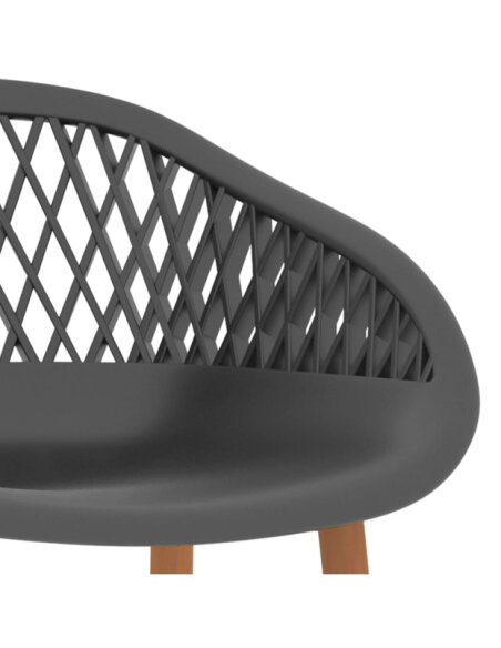 Table mange debout Scandinave avec 4 tabourets - Noir et gris - Bois et métal