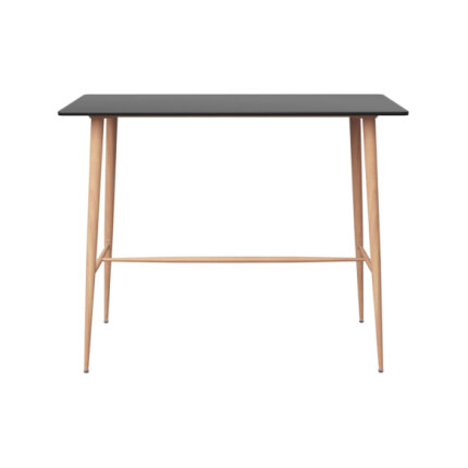 Table mange debout Scandinave avec 4 tabourets - Noir et blanc - Bois et métal