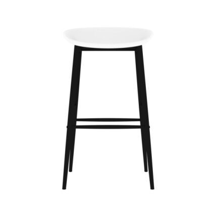Table mange debout Scandinave avec 4 tabourets - Noir et blanc - Bois et métal