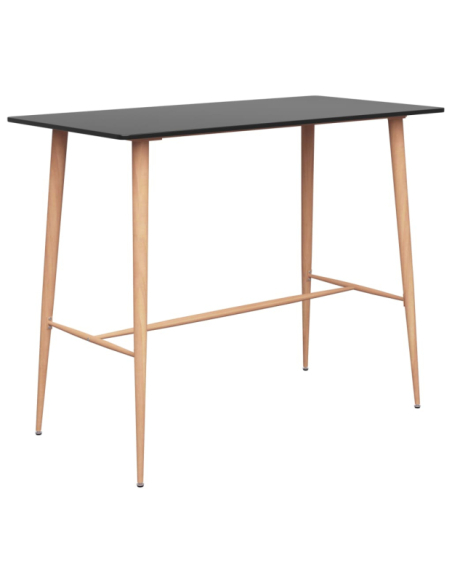 Table mange debout Scandinave avec 2 tabourets - Noir - Métal et Bois