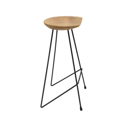 Table mange debout Scandinave avec 2 tabourets - Noir - Métal et Bois