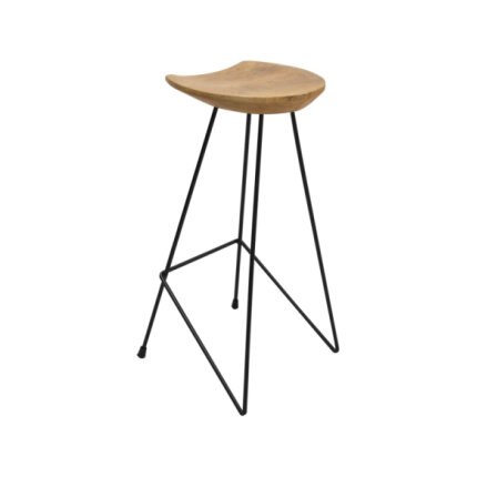Table mange debout Scandinave avec 2 tabourets - Noir - Métal et Bois