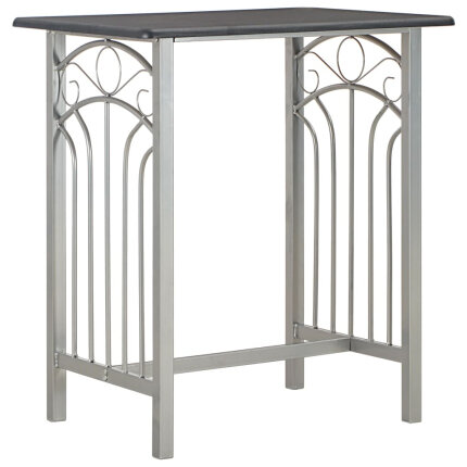 Ensemble Table mange debout Campagne avec 2 tabourets - Noir et gris - Bois & Acier 