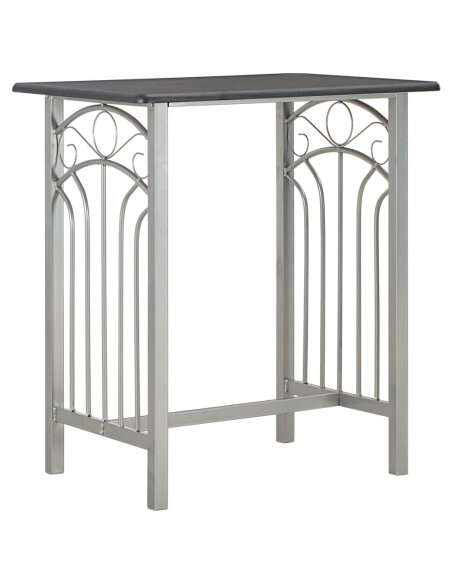 Ensemble Table mange debout Campagne avec 2 tabourets - Noir et gris - Bois & Acier 