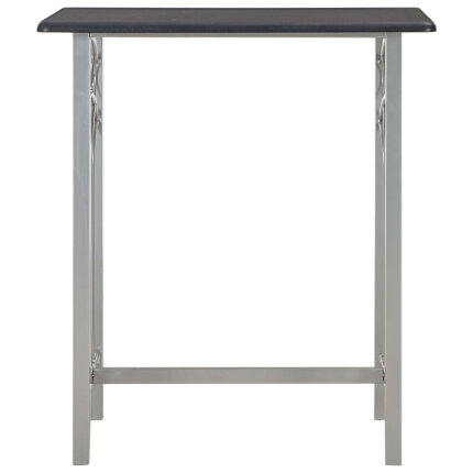 Ensemble Table mange debout Campagne avec 2 tabourets - Noir et gris - Bois & Acier 