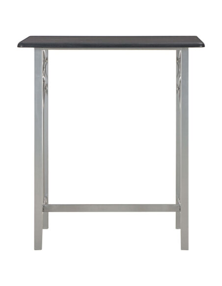 Ensemble Table mange debout Campagne avec 2 tabourets - Noir et gris - Bois & Acier 