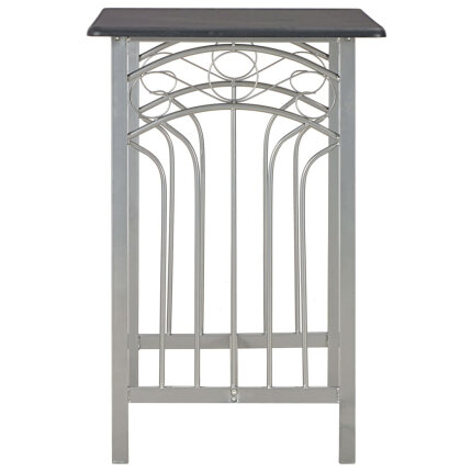 Ensemble Table mange debout Campagne avec 2 tabourets - Noir et gris - Bois & Acier 