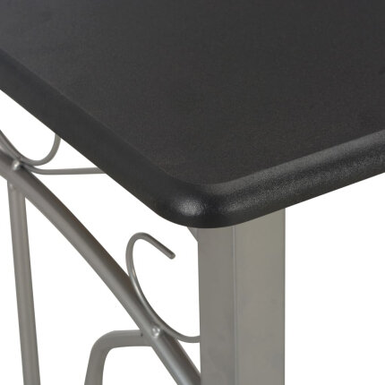 Ensemble Table mange debout Campagne avec 2 tabourets - Noir et gris - Bois & Acier 