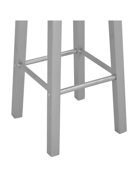 Ensemble Table mange debout Campagne avec 2 tabourets - Noir et gris - Bois & Acier 