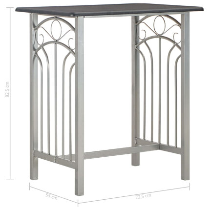 Ensemble Table mange debout Campagne avec 2 tabourets - Noir et gris - Bois & Acier 