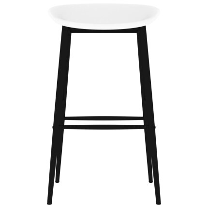 Ensemble Table mange debout Scandinave avec 6 tabourets - Blanc - Bois et métal 