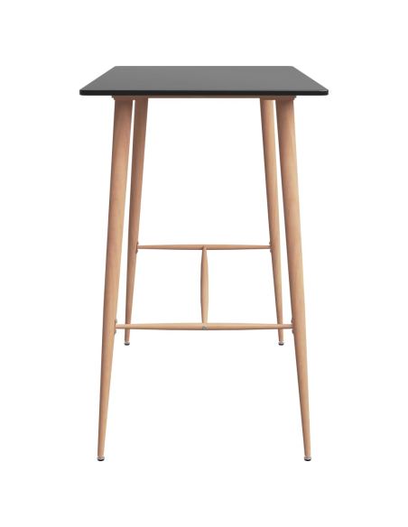 Ensemble Table mange debout Scandinave avec 6 tabourets - Noir - Bois et métal 