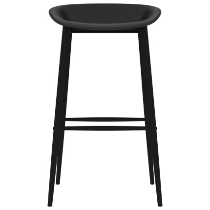 Ensemble Table mange debout Scandinave avec 6 tabourets - Blanc et noir - Bois et métal 