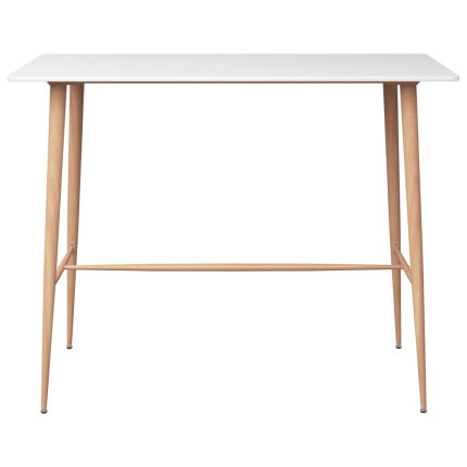 Ensemble Table mange debout Scandinave avec 6 tabourets - Blanc et noir - Bois et métal 