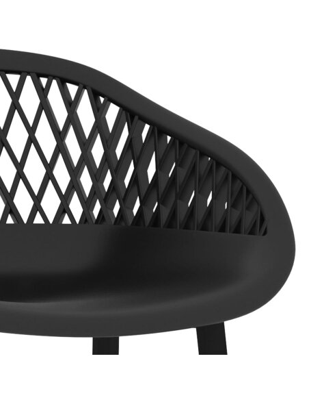 Ensemble Table mange debout Scandinave avec 6 tabourets - Blanc et noir - Bois et métal 