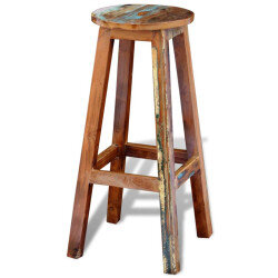 Tabourets de bar Bohème / Nature en bois massif de récupération Brun  {attributes} 2