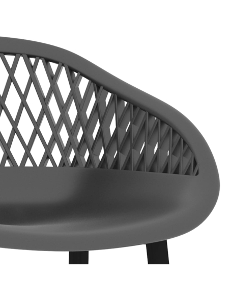Ensemble Table mange debout Scandinave avec 6 tabourets - Blanc et gris - Bois et métal 