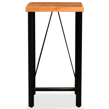 Ensemble Table mange debout Industriel avec 2 tabourets - Marron et noir - Cuir naturel et acier 