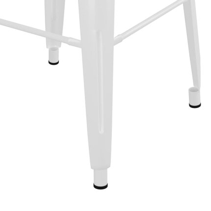 Ensemble Table mange debout Scandinave avec 4 tabourets - Blanc - Bois et métal 